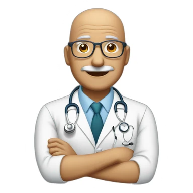 bald latin doctor with glasses elderly man without mustache sticker