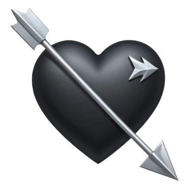 Black heart with cross arrow. Don't use red colour . Use normal Arrow which goes from one side and come out of other . Don't use fancy arrow. Make it that it goes from bottom right to come on top left. Don't use red colour  sticker