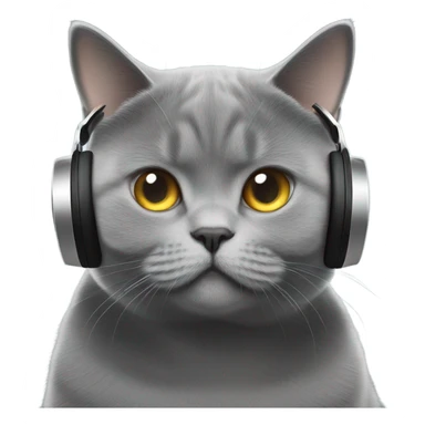 Gray British shorthair cat djing  sticker
