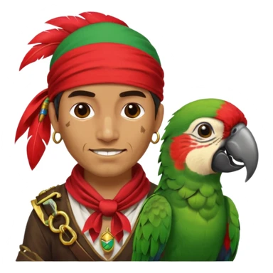 pirate and parrot sticker