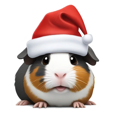 A slate Guinea Pig with Santa hat sticker