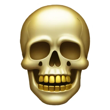 Skull with gold teeth that has dollars signs on it sticker