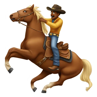cowboy on a bucking horse sticker