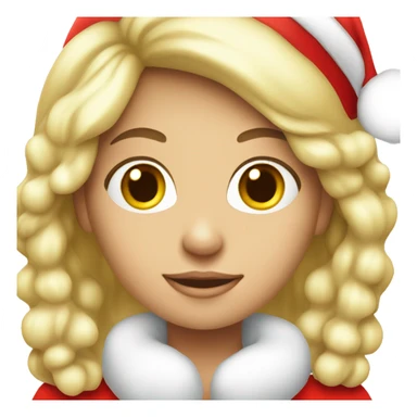 White blond girl as santa claus With hat  sticker