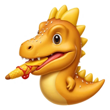 Dino with a corn dog  sticker