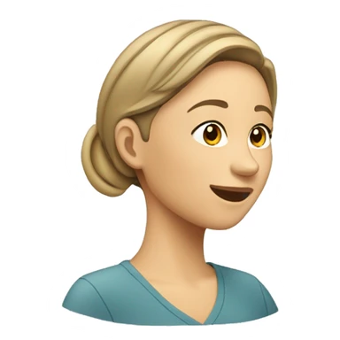 Woman wearing cochlear implant sticker