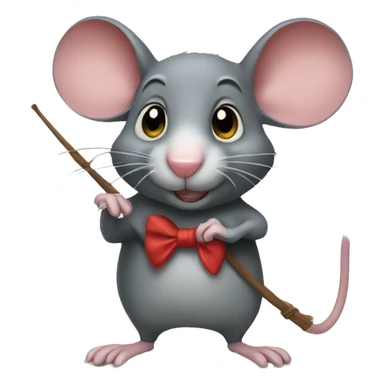 rat with a bow sticker
