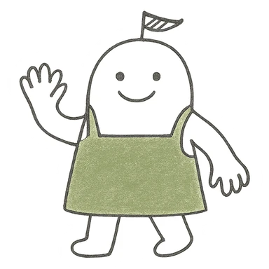 The mascot should be dressed in green clothing typical for grocery store employees sticker