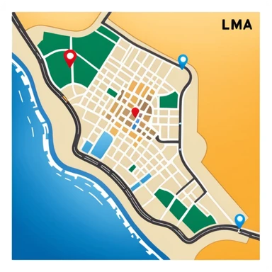 Generate a correctly Lima Peru map sticker
