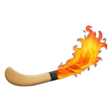 hockey stick on fire sticker