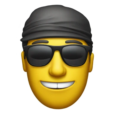 Yellow face man with sunglasses smirking to the left sticker