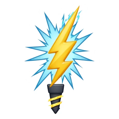 Exclamation point with lightning bolt instead of stick sticker