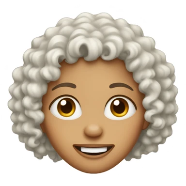 Curly haired woman with her front tooth missing sticker