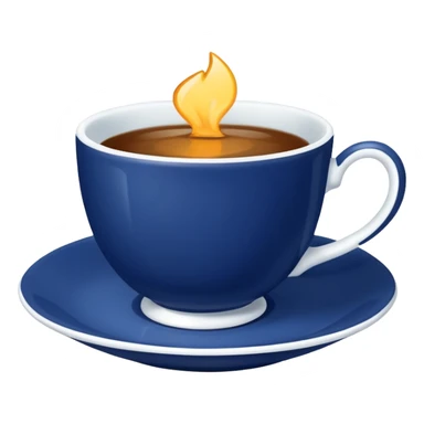 broke navy blue tiny tea cup sticker