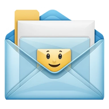 transparent folder with a envelope with name Henry Ballester sticker