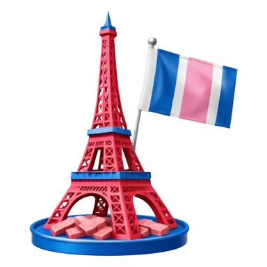 Spam meat Eiffel tower on a French flag sticker