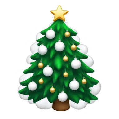 Christmas tree with white decorations sticker