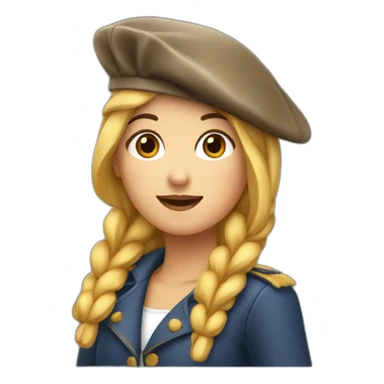 french-girl-with-baguette-and-beret sticker