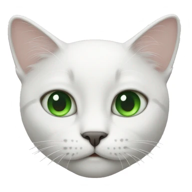 Cat white with green eyes sticker