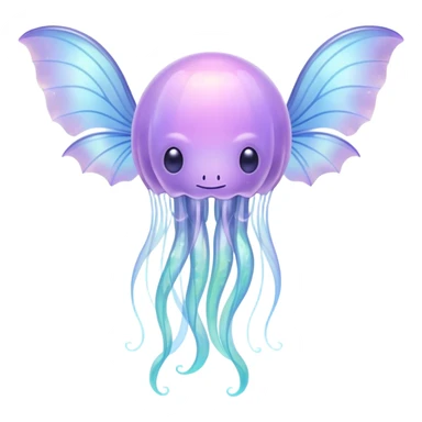 dreamy pastel jellyfish with translucent bat wings sticker