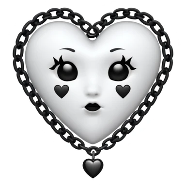 white goth heart with black studs or chains sticker