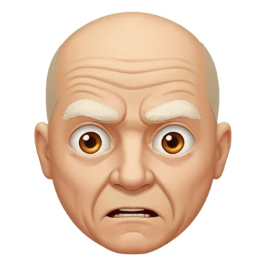 agressive elderly man, bald head sticker