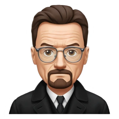 Walter white in coat and black glasses  sticker