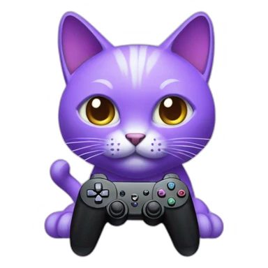 Purple cat with Sharp ears Holding a dual sense controller sticker