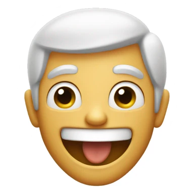 a man with laughing face sticker