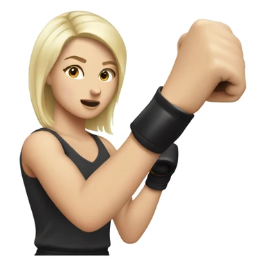 White blonde girl punching a man sticker