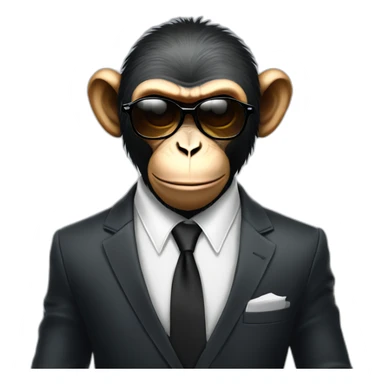 badass monkey with rayban glassess dressed up in suit and tie sticker