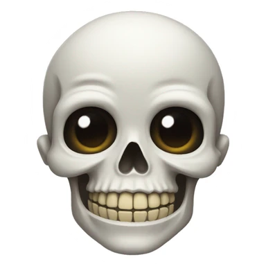 Skull emoji looking happy sticker