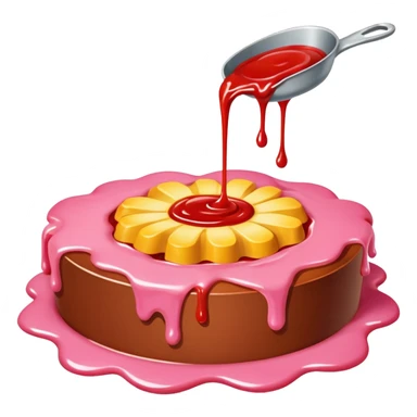 melted pink dripping sauce SPAM MEAT flowers sticker