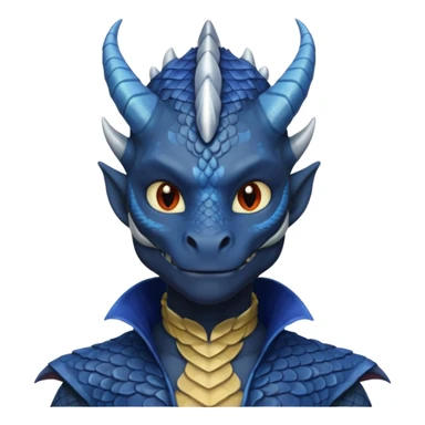 Anime Dragon Human He/They Dark Blue sticker