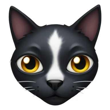 black cat with a large scar across one eye, white specks sticker