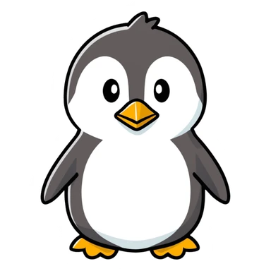 penguin cartoonish sticker style sticker