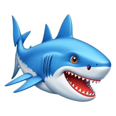 Un tiburón con zapatillas azules sticker