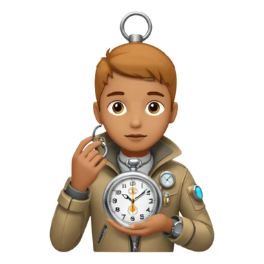 future Explorer with futuristic pocket watch sticker