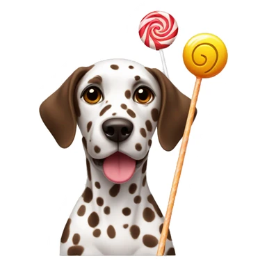 Brown Dalmatian and lollipop sticker