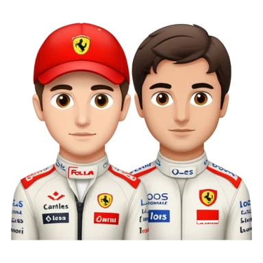 charles leclerc with carlos sainz sticker