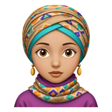 Une fille qui porte une foulare de son tete sans détails de visage  sticker