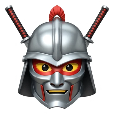 silver samurai helmet sticker