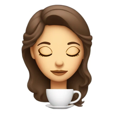 sleepy woman coffee sticker