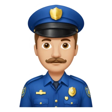 white men with mustache wear police's uniform sticker