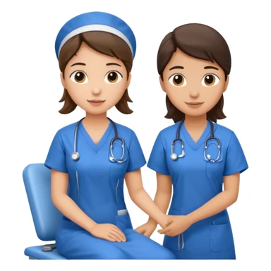A nurse attending to a patient at the hospital sticker