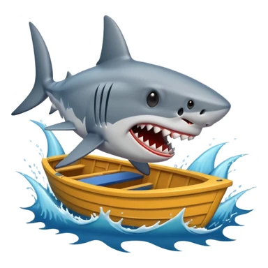 shark with a small boat sticker