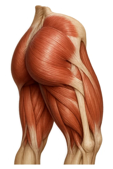 MUSCOLI ANATOMICI DI GLUTEI UMANI, IPERREALISTICI 4K sticker