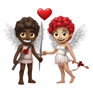 Me and my bf dress as cupid and victim  sticker