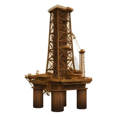 wood oil rig sticker