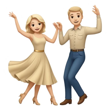 White Man and white woman dancing white sticker